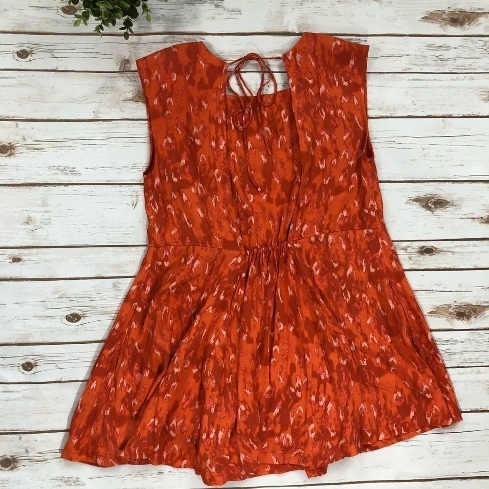 NWT Free People Orange and Red Pocket Dress